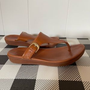 Fitflop cognac/tan wedge sandal.